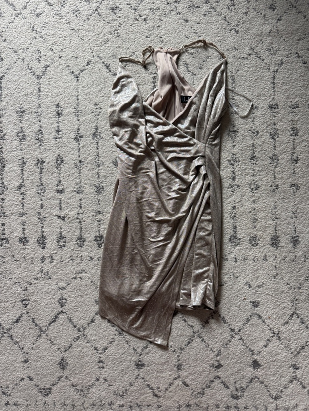 Lulu's Shimmery Taupe Shift  Dress